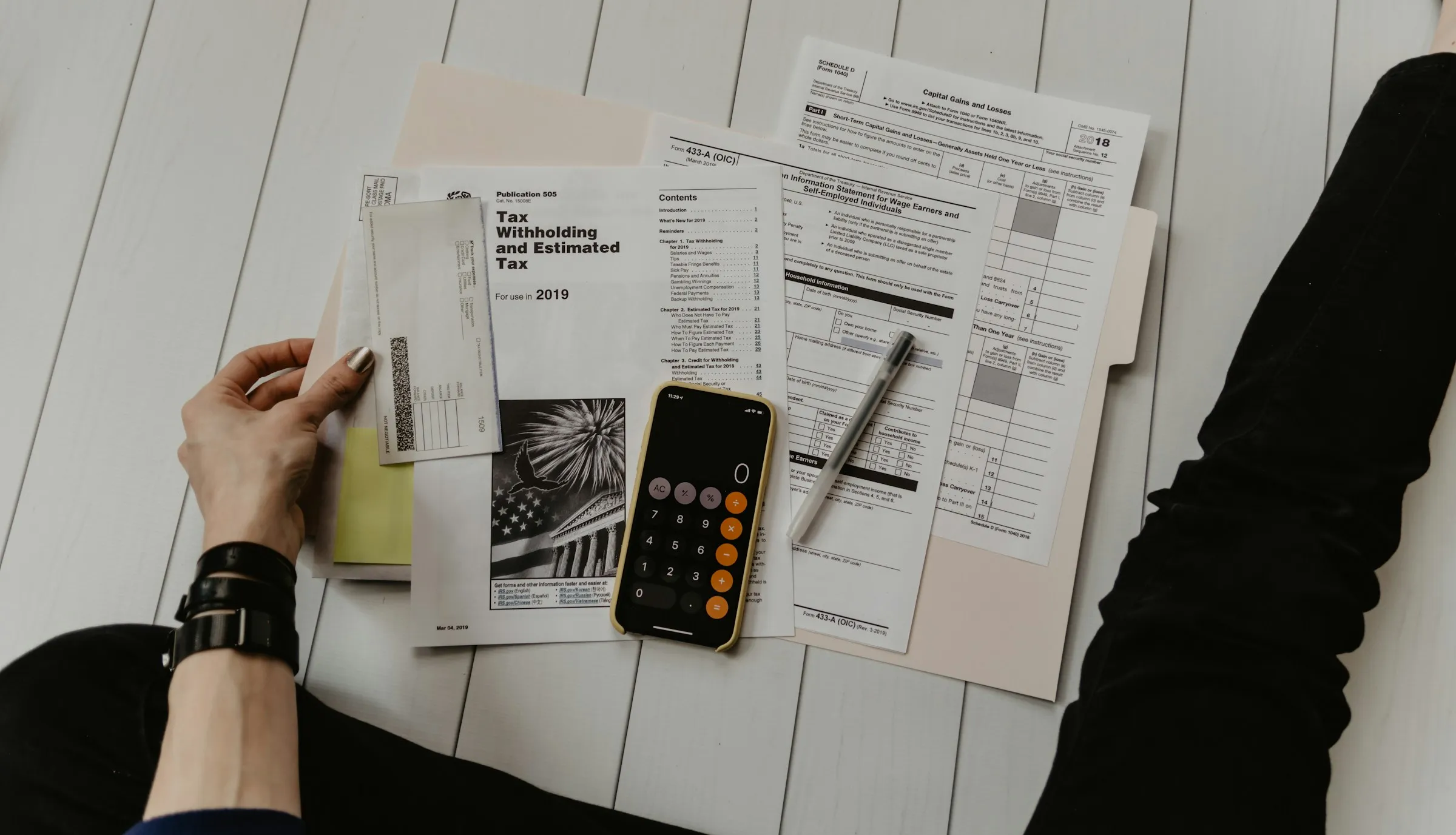 Investor reviewing portfolio
